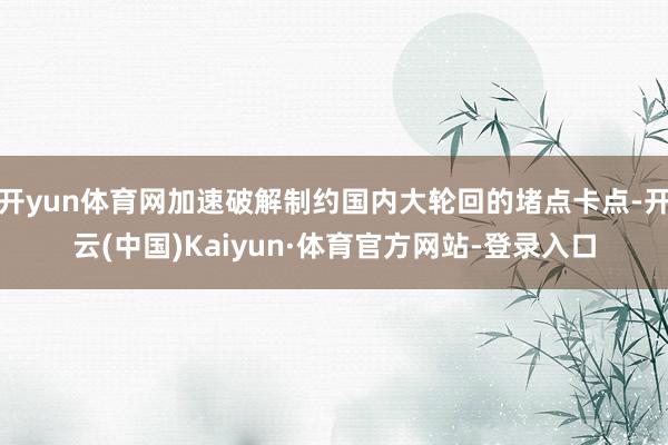 开yun体育网加速破解制约国内大轮回的堵点卡点-开云(中国)Kaiyun·体育官方网站-登录入口