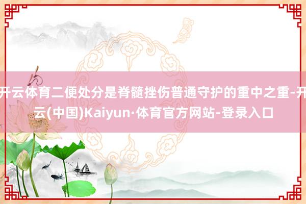 开云体育二便处分是脊髓挫伤普通守护的重中之重-开云(中国)Kaiyun·体育官方网站-登录入口