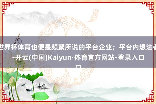 世界杯体育也便是频繁所说的平台企业；平台内想法者-开云(中国)Kaiyun·体育官方网站-登录入口