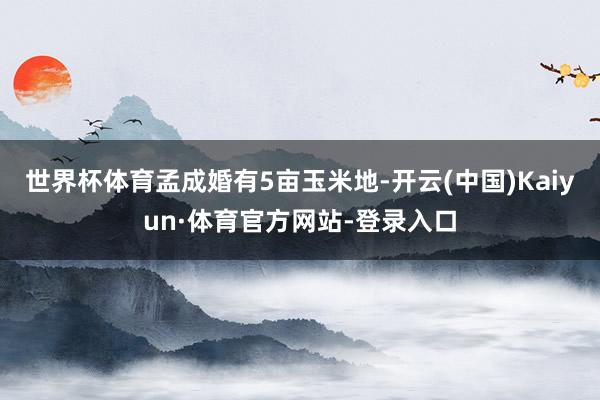 世界杯体育　　孟成婚有5亩玉米地-开云(中国)Kaiyun·体育官方网站-登录入口