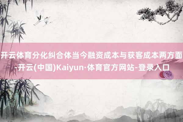 开云体育　　分化纠合体当今融资成本与获客成本两方面-开云(中国)Kaiyun·体育官方网站-登录入口