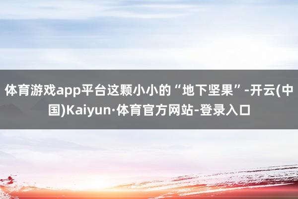 体育游戏app平台这颗小小的“地下坚果”-开云(中国)Kaiyun·体育官方网站-登录入口